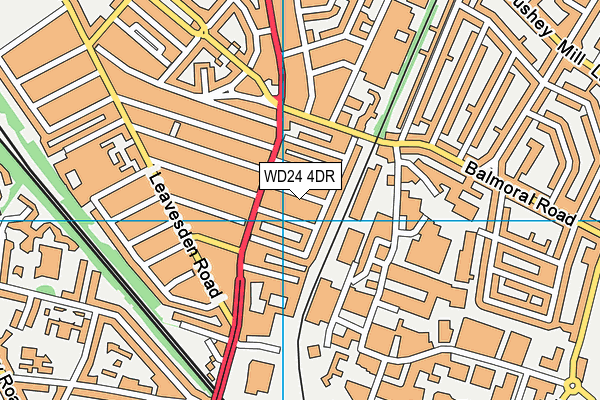 WD24 4DR map - OS VectorMap District (Ordnance Survey)