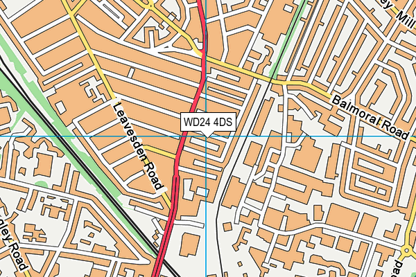 WD24 4DS map - OS VectorMap District (Ordnance Survey)