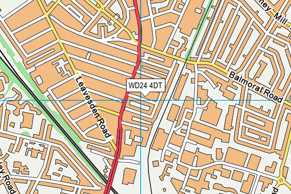 WD24 4DT map - OS VectorMap District (Ordnance Survey)