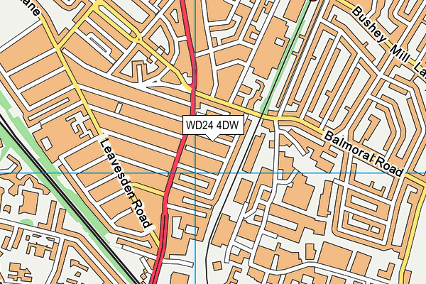 WD24 4DW map - OS VectorMap District (Ordnance Survey)