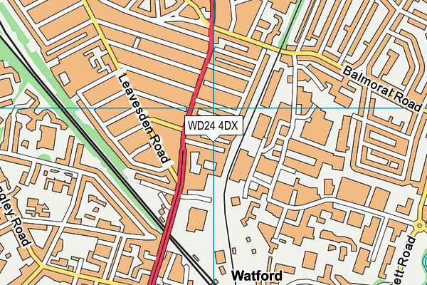 WD24 4DX map - OS VectorMap District (Ordnance Survey)