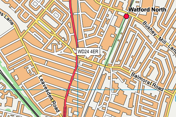 WD24 4ER map - OS VectorMap District (Ordnance Survey)
