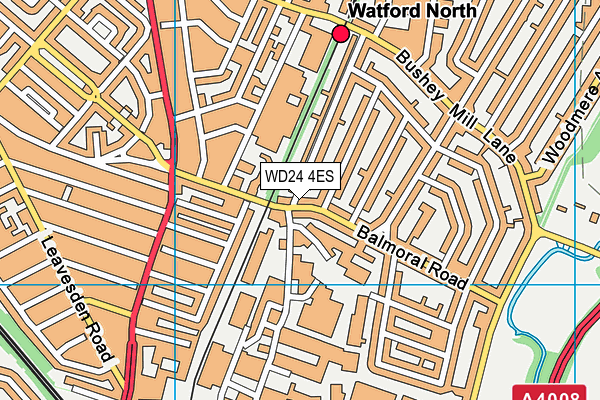 WD24 4ES map - OS VectorMap District (Ordnance Survey)