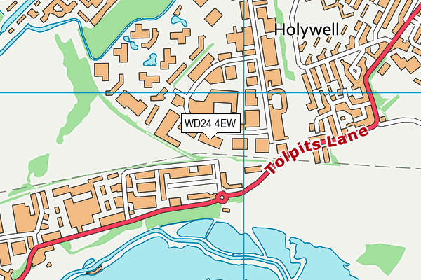 WD24 4EW map - OS VectorMap District (Ordnance Survey)