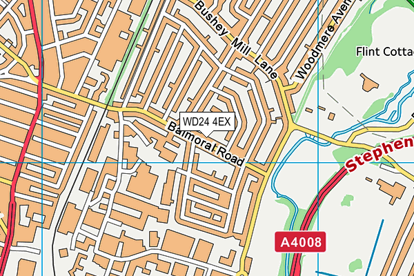 WD24 4EX map - OS VectorMap District (Ordnance Survey)