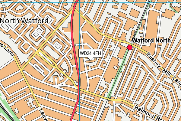 WD24 4FH map - OS VectorMap District (Ordnance Survey)