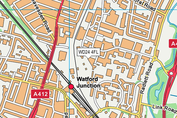 WD24 4FL map - OS VectorMap District (Ordnance Survey)