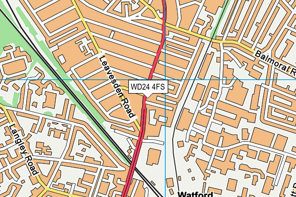WD24 4FS map - OS VectorMap District (Ordnance Survey)