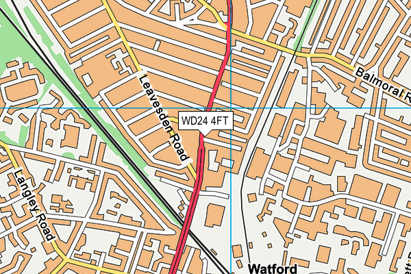 WD24 4FT map - OS VectorMap District (Ordnance Survey)
