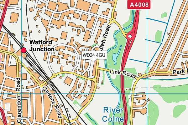 WD24 4GU map - OS VectorMap District (Ordnance Survey)