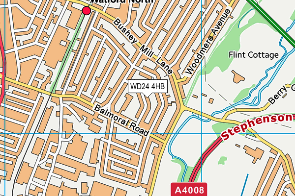 WD24 4HB map - OS VectorMap District (Ordnance Survey)