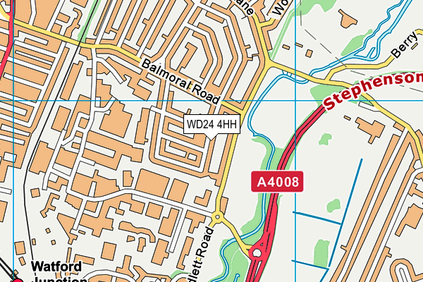 WD24 4HH map - OS VectorMap District (Ordnance Survey)