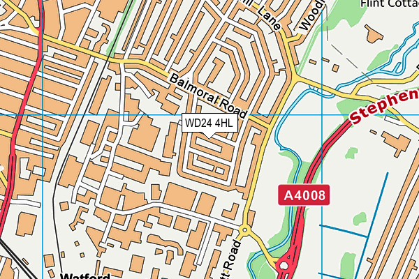 WD24 4HL map - OS VectorMap District (Ordnance Survey)