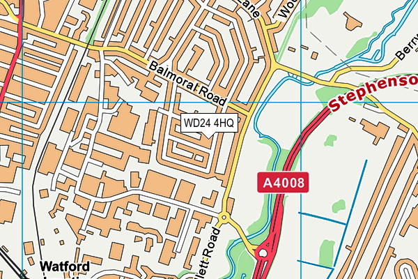 WD24 4HQ map - OS VectorMap District (Ordnance Survey)