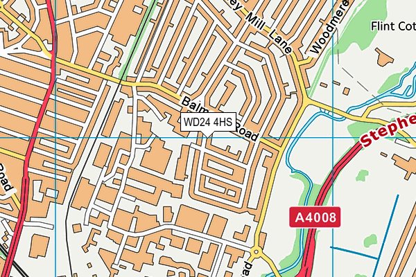WD24 4HS map - OS VectorMap District (Ordnance Survey)