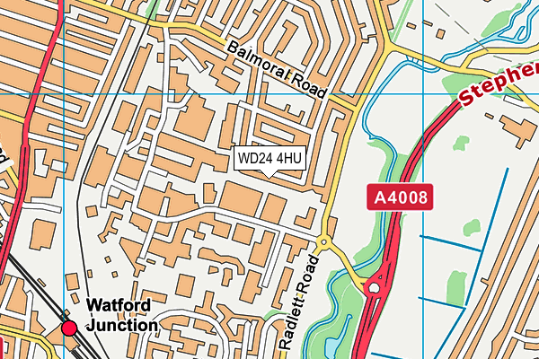 WD24 4HU map - OS VectorMap District (Ordnance Survey)