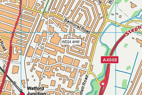 WD24 4HW map - OS VectorMap District (Ordnance Survey)