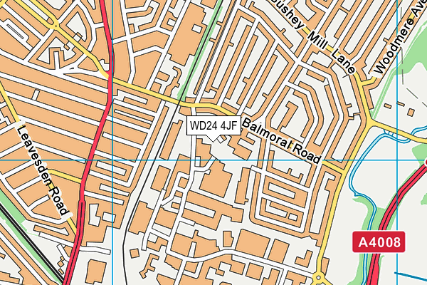 WD24 4JF map - OS VectorMap District (Ordnance Survey)