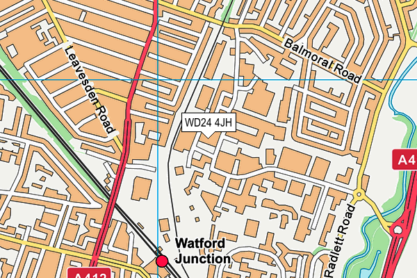 WD24 4JH map - OS VectorMap District (Ordnance Survey)