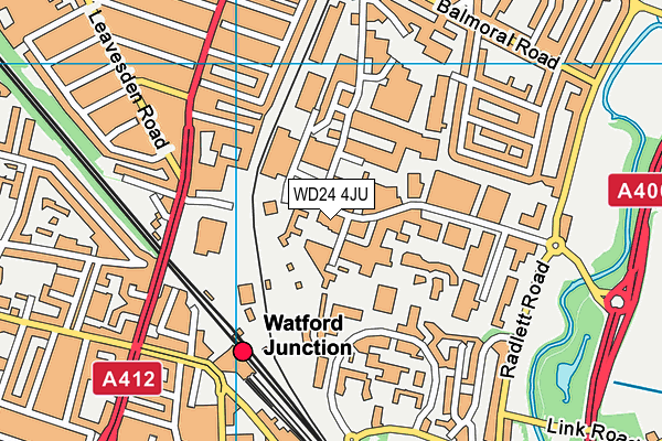 WD24 4JU map - OS VectorMap District (Ordnance Survey)