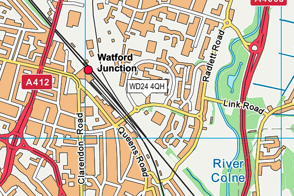 WD24 4QH map - OS VectorMap District (Ordnance Survey)