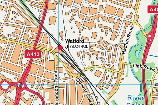 WD24 4QL map - OS VectorMap District (Ordnance Survey)