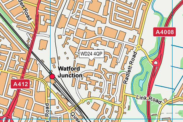 WD24 4QP map - OS VectorMap District (Ordnance Survey)