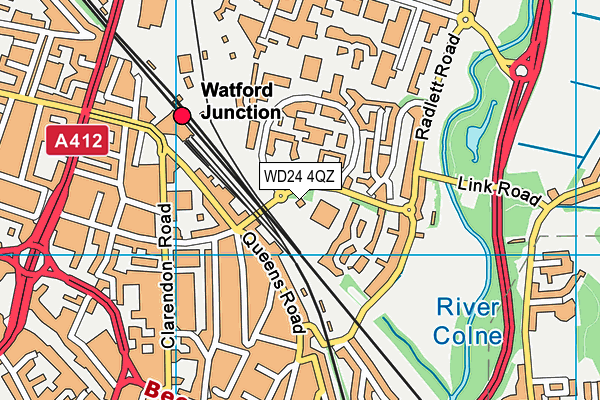 WD24 4QZ map - OS VectorMap District (Ordnance Survey)