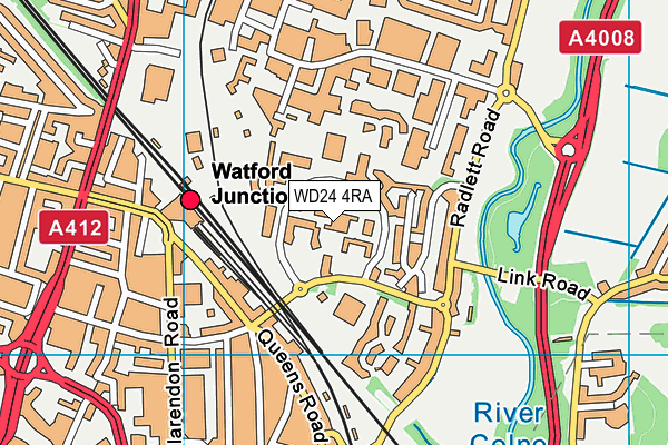 WD24 4RA map - OS VectorMap District (Ordnance Survey)