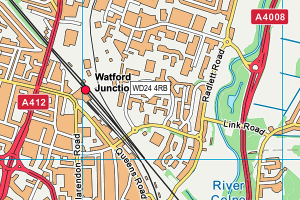 WD24 4RB map - OS VectorMap District (Ordnance Survey)