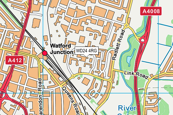 WD24 4RG map - OS VectorMap District (Ordnance Survey)