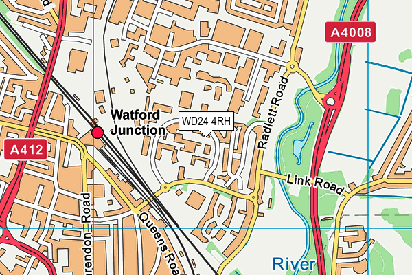 WD24 4RH map - OS VectorMap District (Ordnance Survey)