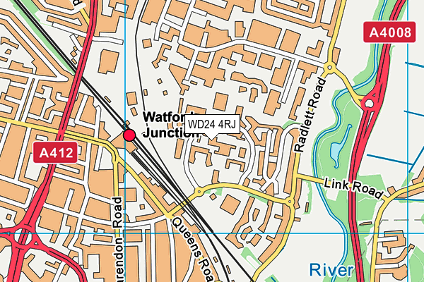 WD24 4RJ map - OS VectorMap District (Ordnance Survey)