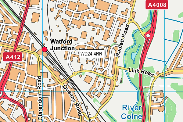 WD24 4RR map - OS VectorMap District (Ordnance Survey)