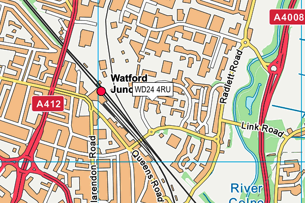 WD24 4RU map - OS VectorMap District (Ordnance Survey)