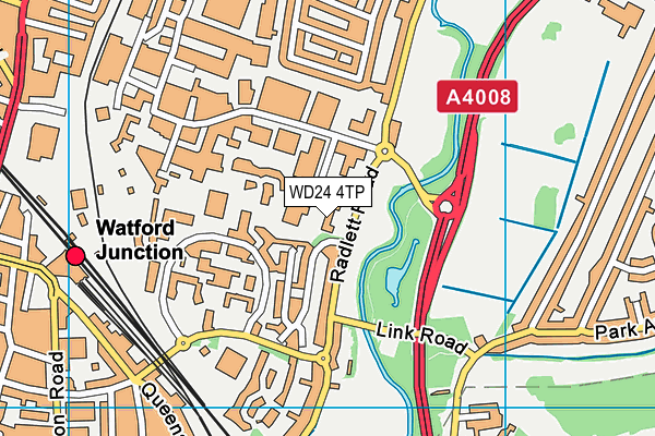 WD24 4TP map - OS VectorMap District (Ordnance Survey)