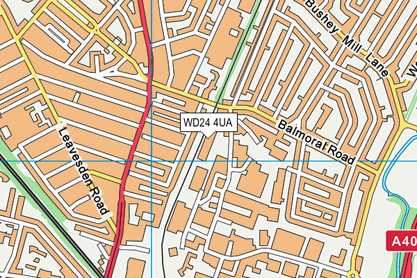 WD24 4UA map - OS VectorMap District (Ordnance Survey)