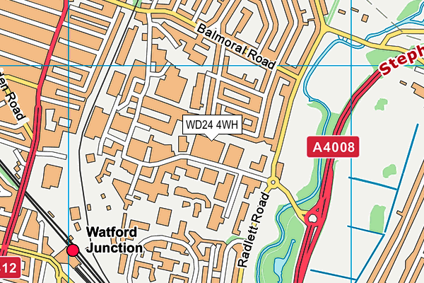 WD24 4WH map - OS VectorMap District (Ordnance Survey)