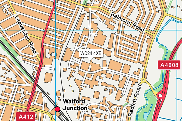 WD24 4XE map - OS VectorMap District (Ordnance Survey)