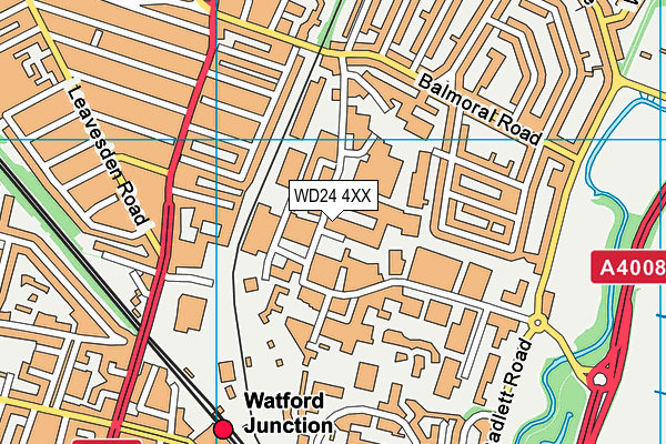 WD24 4XX map - OS VectorMap District (Ordnance Survey)