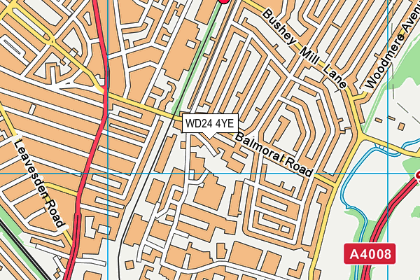 WD24 4YE map - OS VectorMap District (Ordnance Survey)