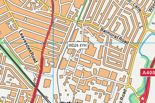 WD24 4YH map - OS VectorMap District (Ordnance Survey)