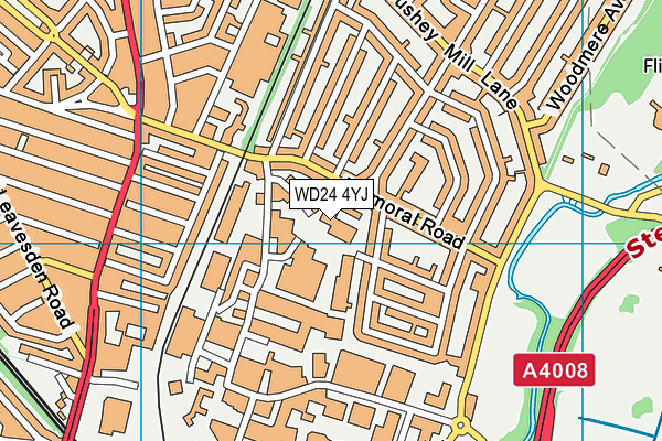 WD24 4YJ map - OS VectorMap District (Ordnance Survey)