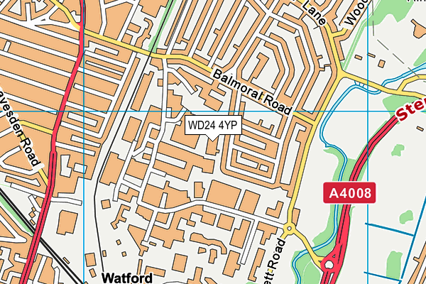 WD24 4YP map - OS VectorMap District (Ordnance Survey)