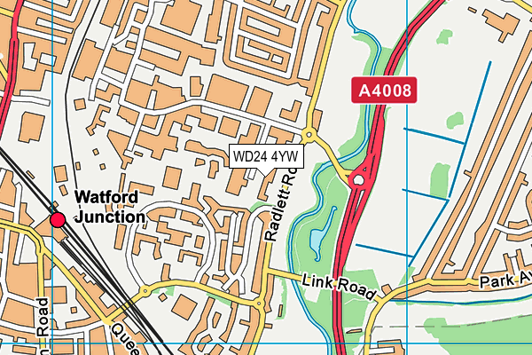 WD24 4YW map - OS VectorMap District (Ordnance Survey)