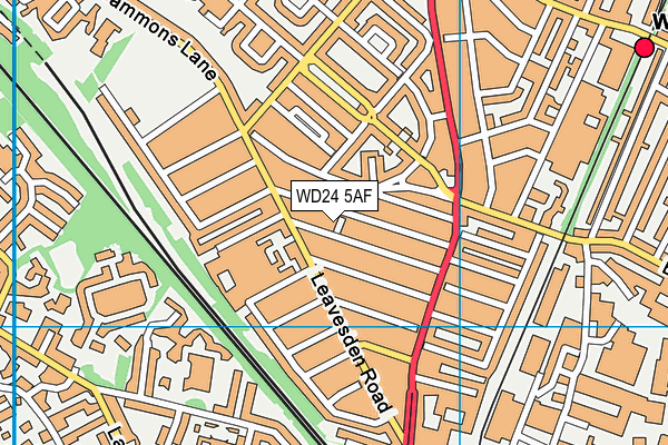 WD24 5AF map - OS VectorMap District (Ordnance Survey)