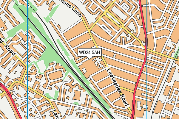 WD24 5AH map - OS VectorMap District (Ordnance Survey)