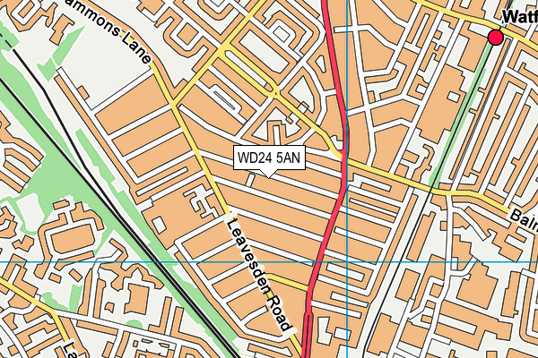 WD24 5AN map - OS VectorMap District (Ordnance Survey)