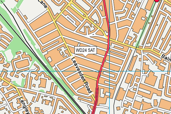 WD24 5AT map - OS VectorMap District (Ordnance Survey)