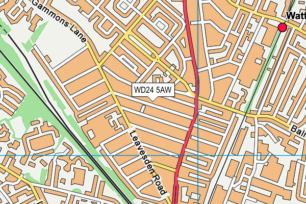 WD24 5AW map - OS VectorMap District (Ordnance Survey)